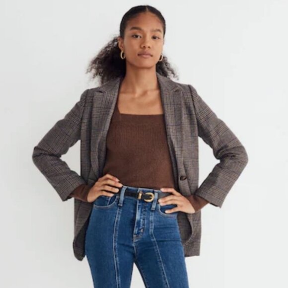 Madewell Larsen Blazer In Hawsell Plaid Size Large NEW - Picture 4 of 8